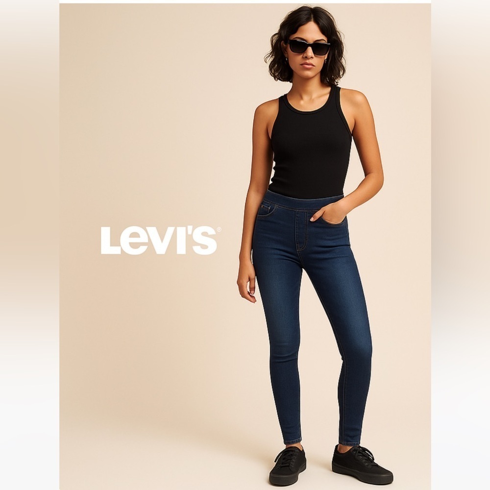 Levi's Pull On Women's Black Skinny Jeans Ultra Comfortable Shaping Size 12